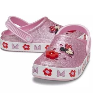 Pink mini mouse flower light up crocs toddler girl size 10T